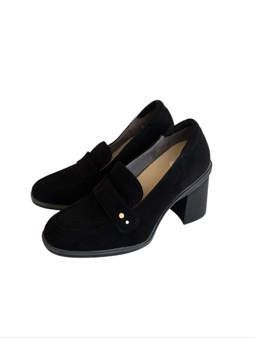 Dr. Scholl's Rumor Comfort Block Heel Loafers 6.5M Black